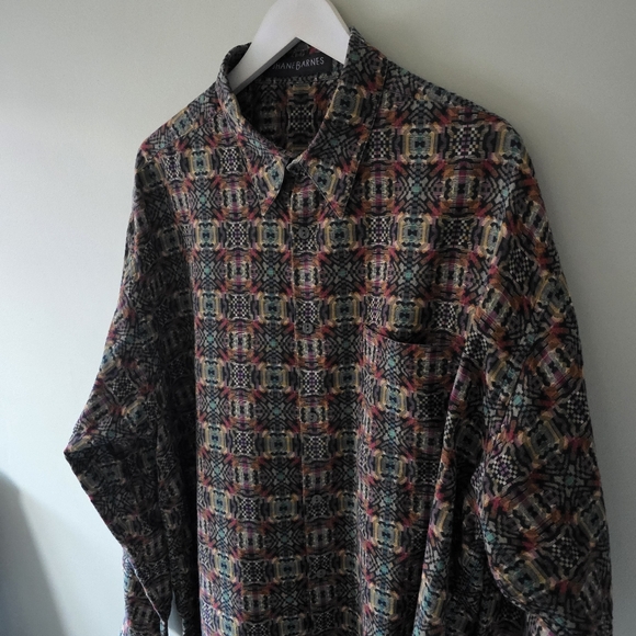 NWOT Jhane Barnes XL Vintage 90s Dadcore Retro Jacquard Artsy Button Down Shirt - Picture 11 of 16